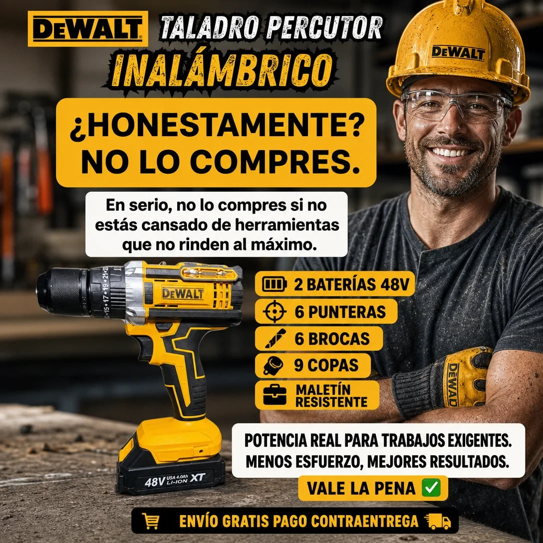 TALADRO PERCUTOR DEWALT 48V MANDRIL  ⚒️👷🛠️