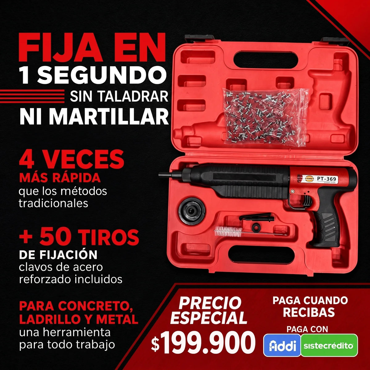 Pistola de Fijación de Impacto Manual PT-369