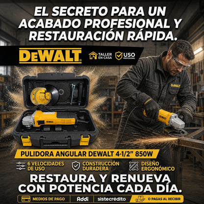 PULIDORA ANGULAR DEWALT 4-1/2" 850W