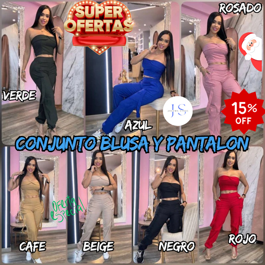 Conjunto Blusa y Pantalón👚👖💅Clásico Moderno