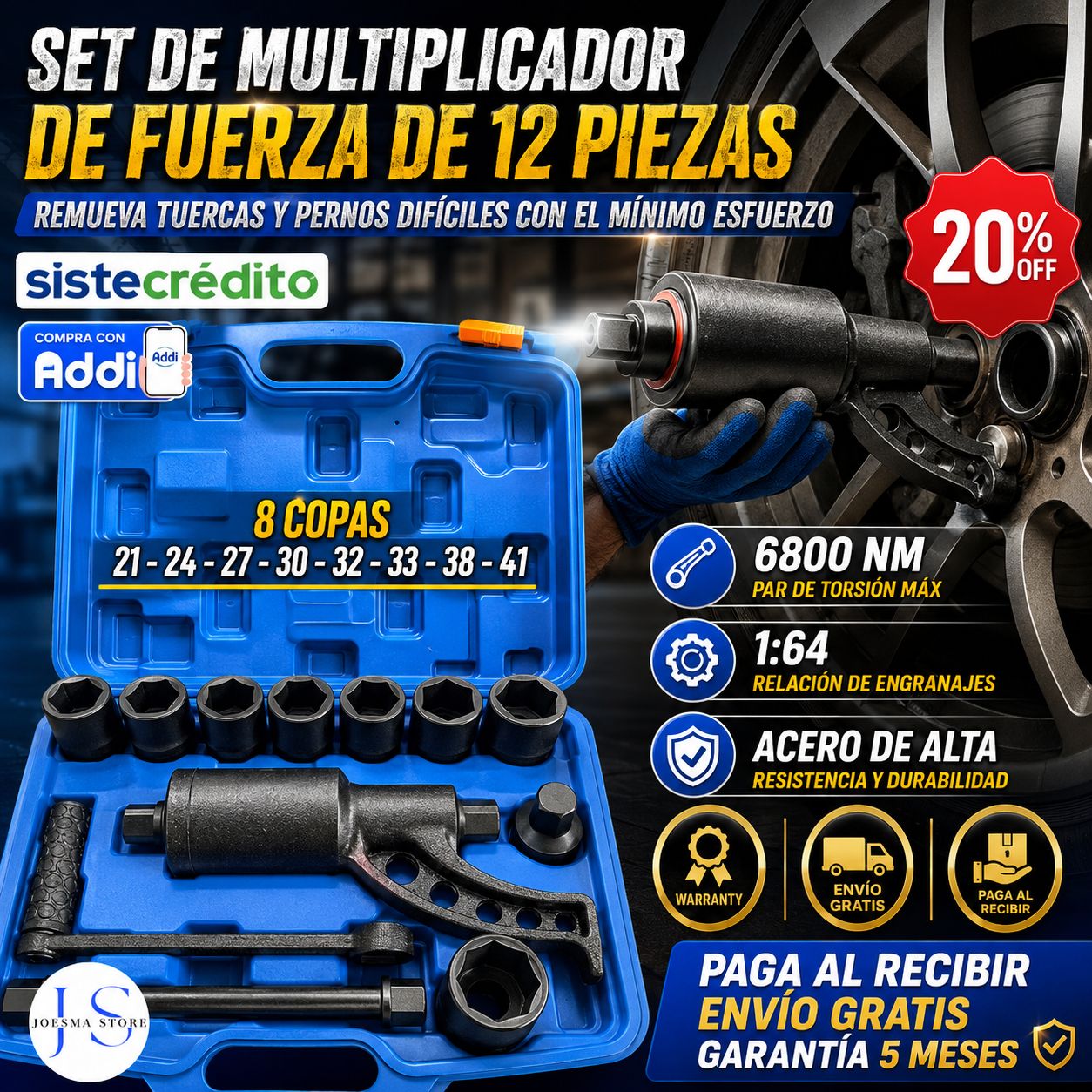 Set de Multiplicador de Fuerza de 12 Piezas👷💪🚚🚌