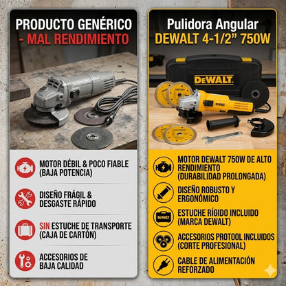 PULIDORA ANGULAR DEWALT 4-1/2" 850W