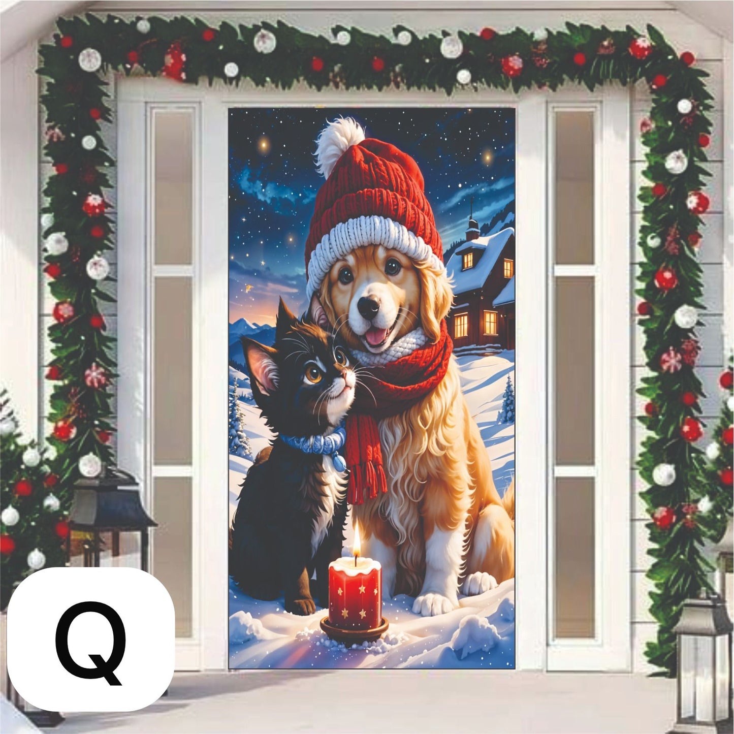 Adorno Navideño para Puerta (1 metro ancho X 2 metros de Alto)🎁🏠🚪