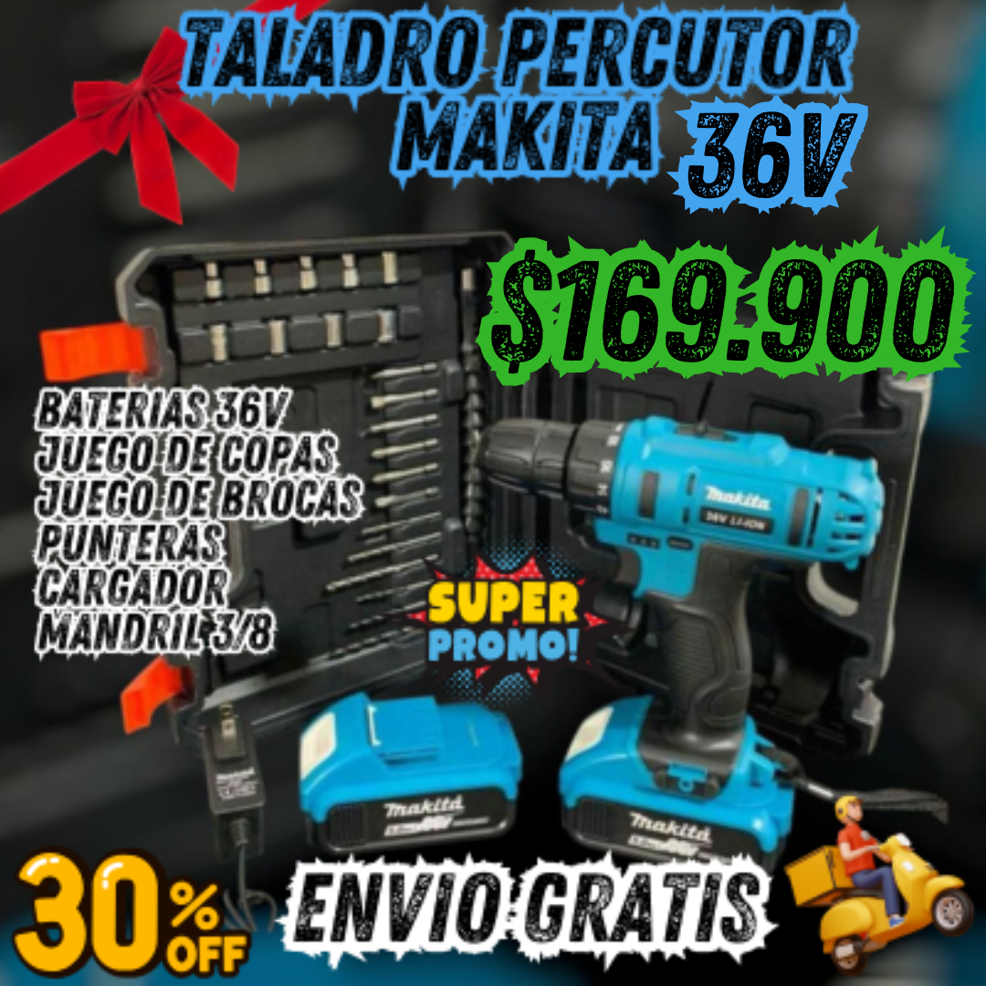 TALADRO PERCUTOR INALAMBRICO MAKITA™ 36V🧰🛠️