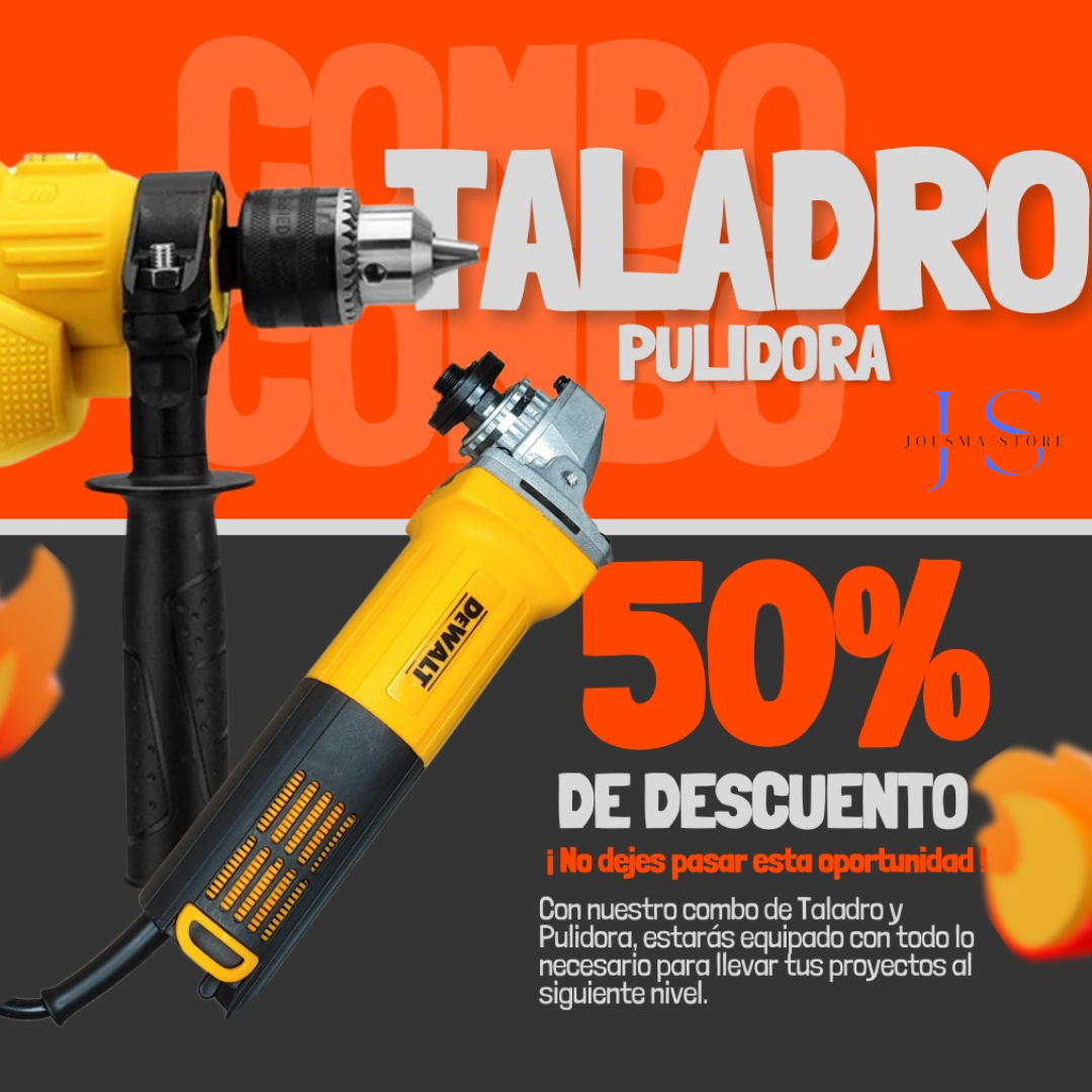 ¡COMBO DEWALT™!  TALADRO DE 1/2" + PULIDORA DEWALT🧰🛠️